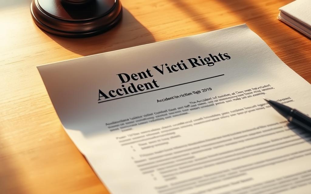A Neatly Organized Legal Document Resting On A Wooden Desk, Illuminated By Warm, Directional Lighting. The Paper Has A Title &Quot;Accident Victim Rights&Quot; In A Bold Serif Font, With Relevant Details Like Legal Jargon, Signatures, And Official Seals. The Background Is Blurred, Creating A Sense Of Focus On The Important Paperwork. The Composition Is Balanced, With The Document Positioned Centrally And Occupying A Significant Portion Of The Frame. The Overall Mood Is One Of Professionalism And Attention To Detail, Reflecting The Serious Nature Of The Topic. A Neatly Organized Legal Document Resting On A Wooden Desk, Illuminated By Warm, Directional Lighting. The Paper Has A Title &Quot;Accident Victim Rights&Quot; In A Bold Serif Font, With Relevant Details Like Legal Jargon, Signatures, And Official Seals. The Background Is Blurred, Creating A Sense Of Focus On The Important Paperwork. The Composition Is Balanced, With The Document Positioned Centrally And Occupying A Significant Portion Of The Frame. The Overall Mood Is One Of Professionalism And Attention To Detail, Reflecting The Serious Nature Of The Topic.